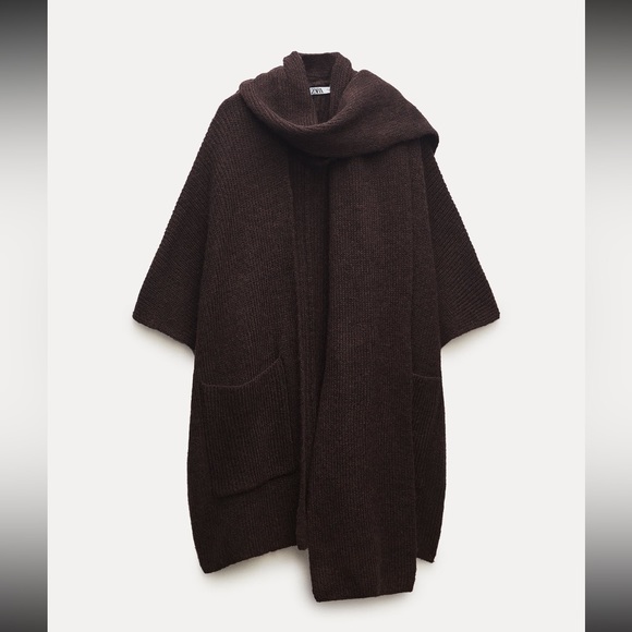 ZARA SHAWL COLLAR KNIT JACKET - Picture 9 of 13